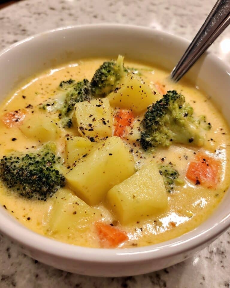 Crockpot Potato Broccoli Cheddar Soup Recipe