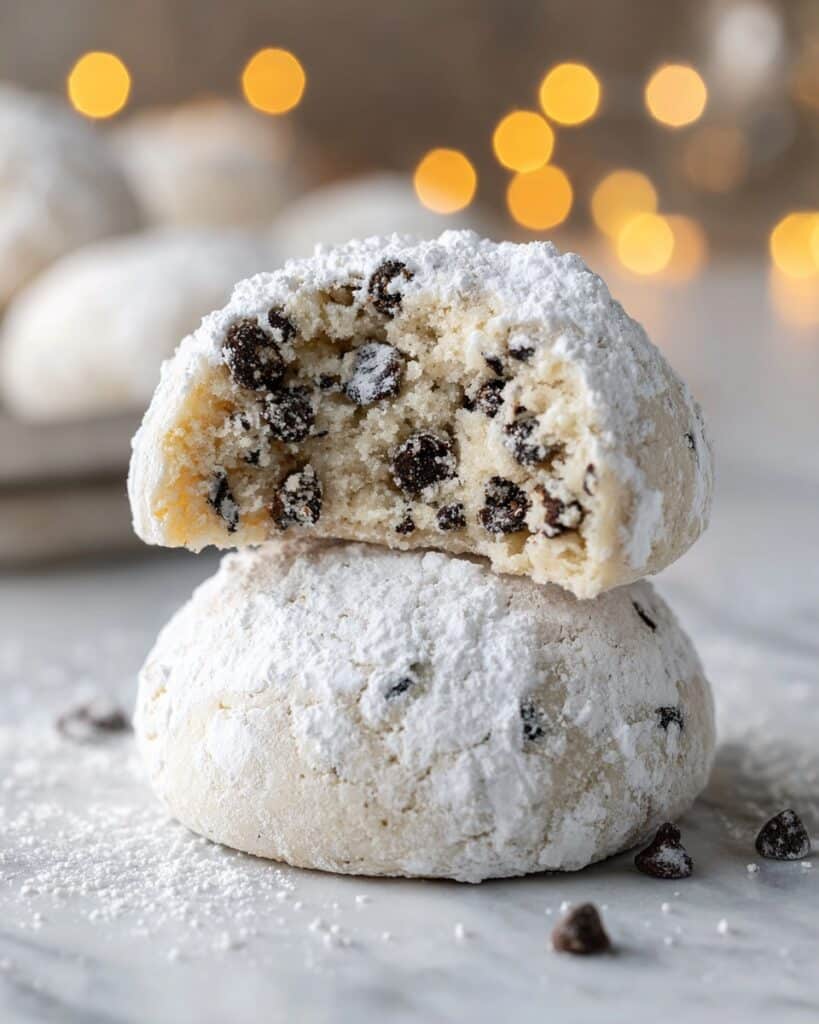 Melt-in-Your-Mouth Peanut Butter Chocolate Chip Snowball Cookies Recipe