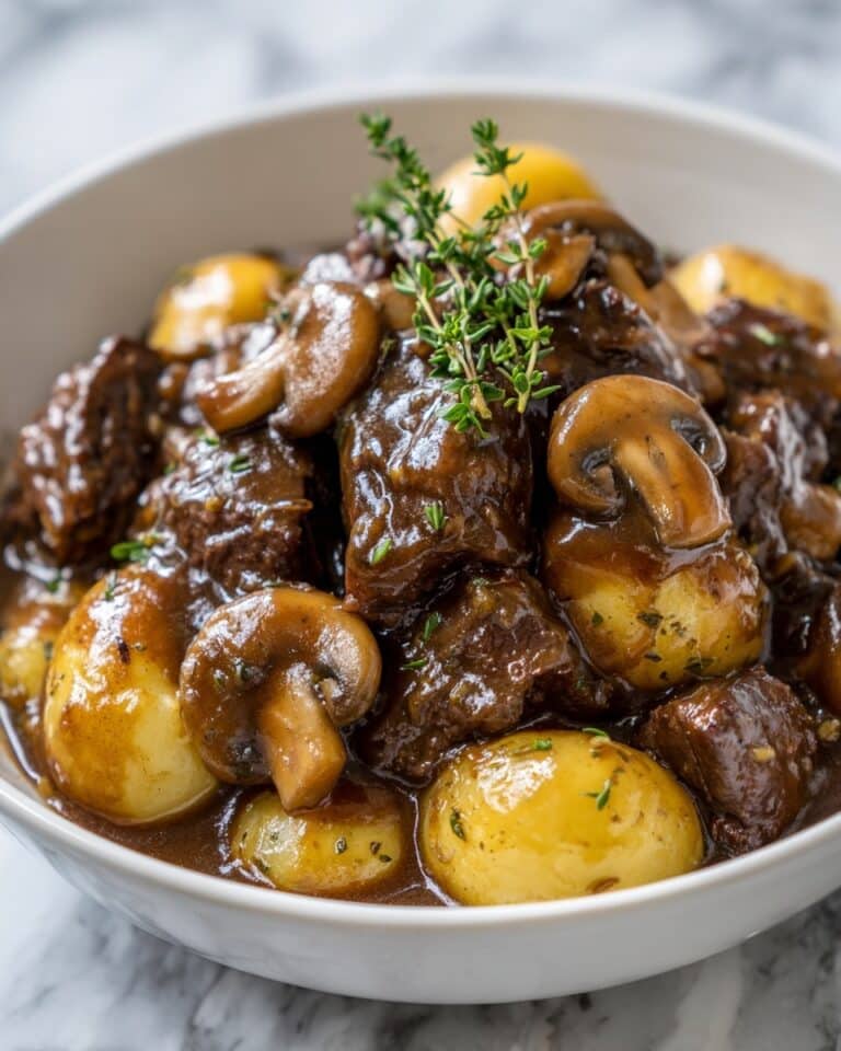 Classic French Beef Stew with Mushrooms Recipe