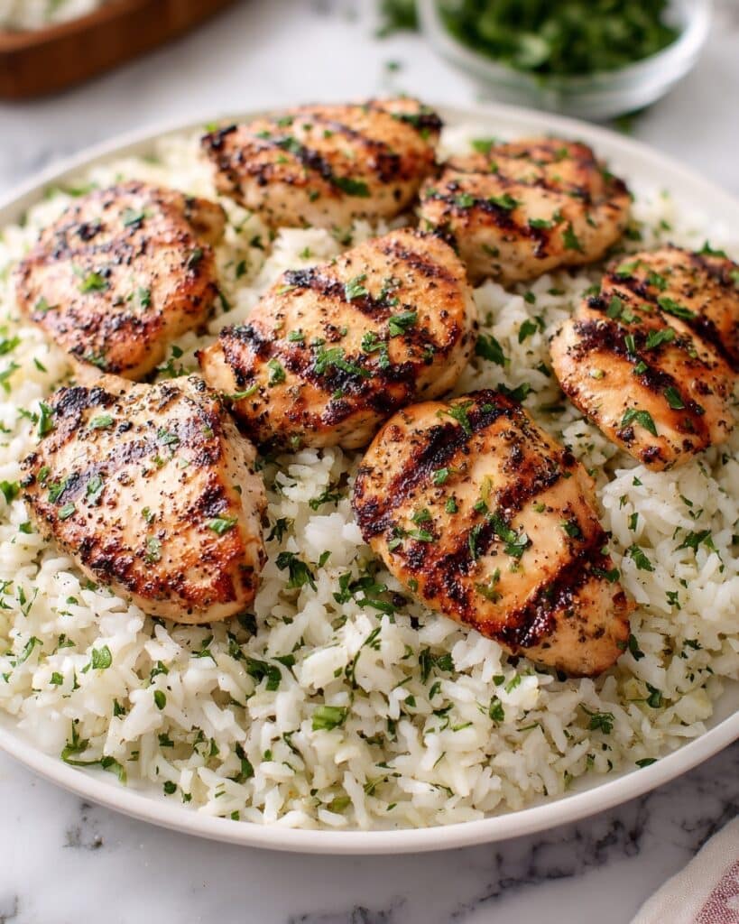 Chicken Scampi with Garlic Parmesan Rice Recipe