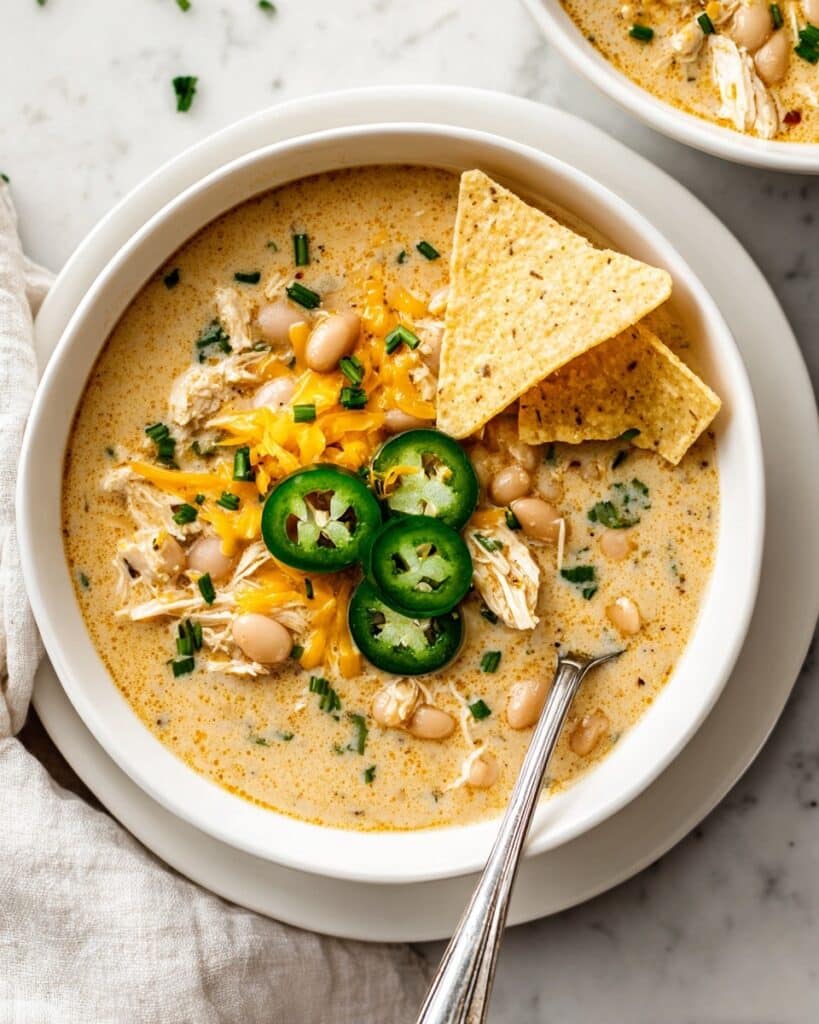 White Chicken Chili with Cream Cheese Recipe