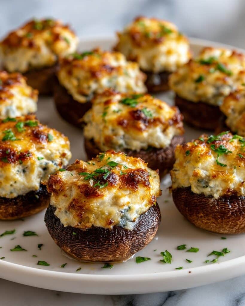 Creamy Garlic Crab-Stuffed Mushrooms Recipe