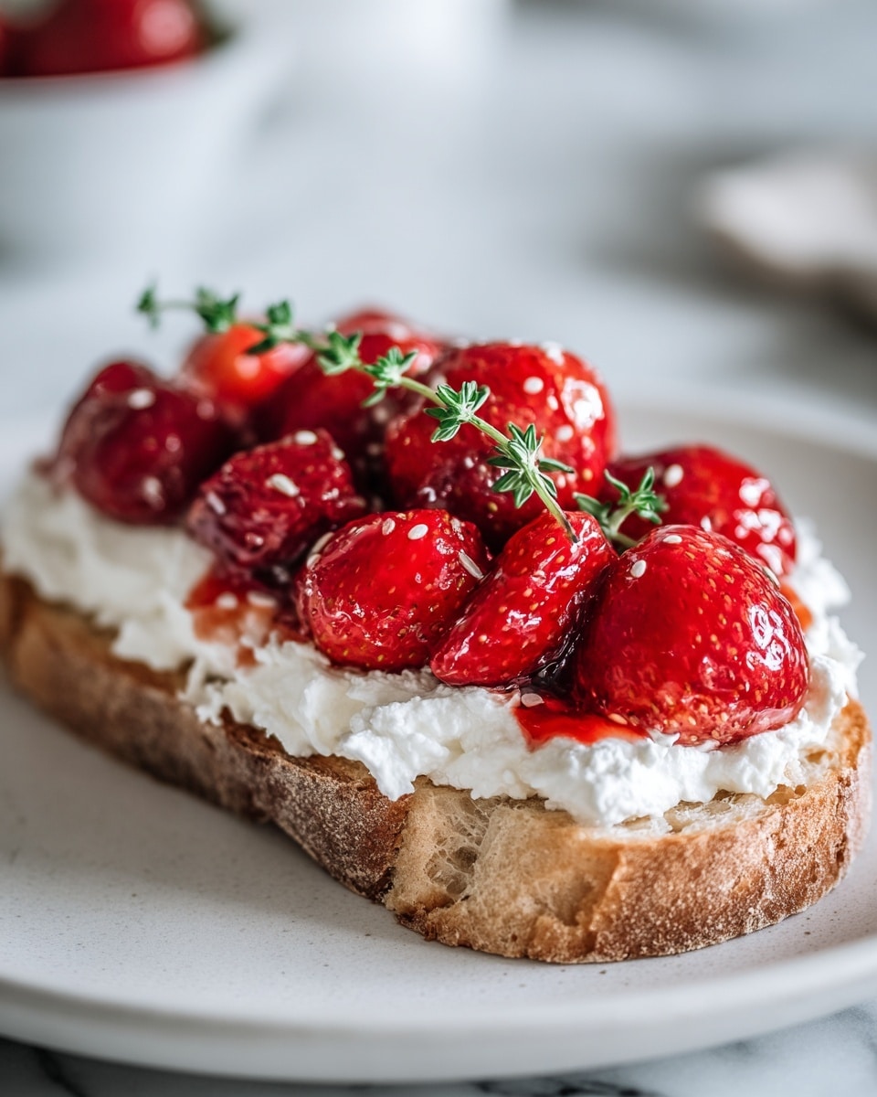 Roasted Strawberry Whipped Ricotta Toast Recipe - Recipe Image