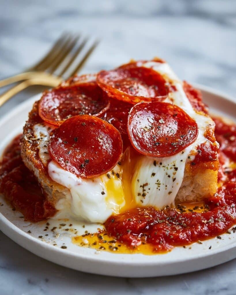 Pepperoni Pizza Stuffed Chicken Bake Recipe