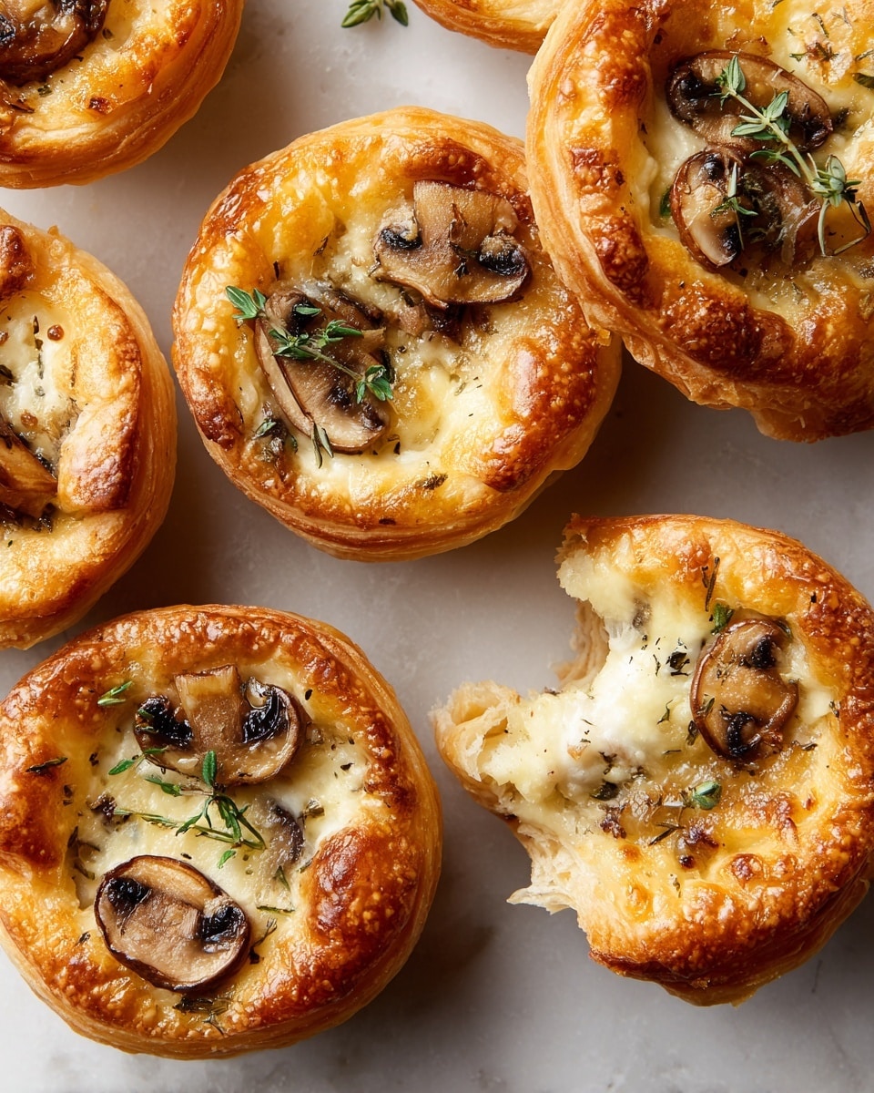 Mushroom Cheese Puff Bites Recipe - Recipe Image
