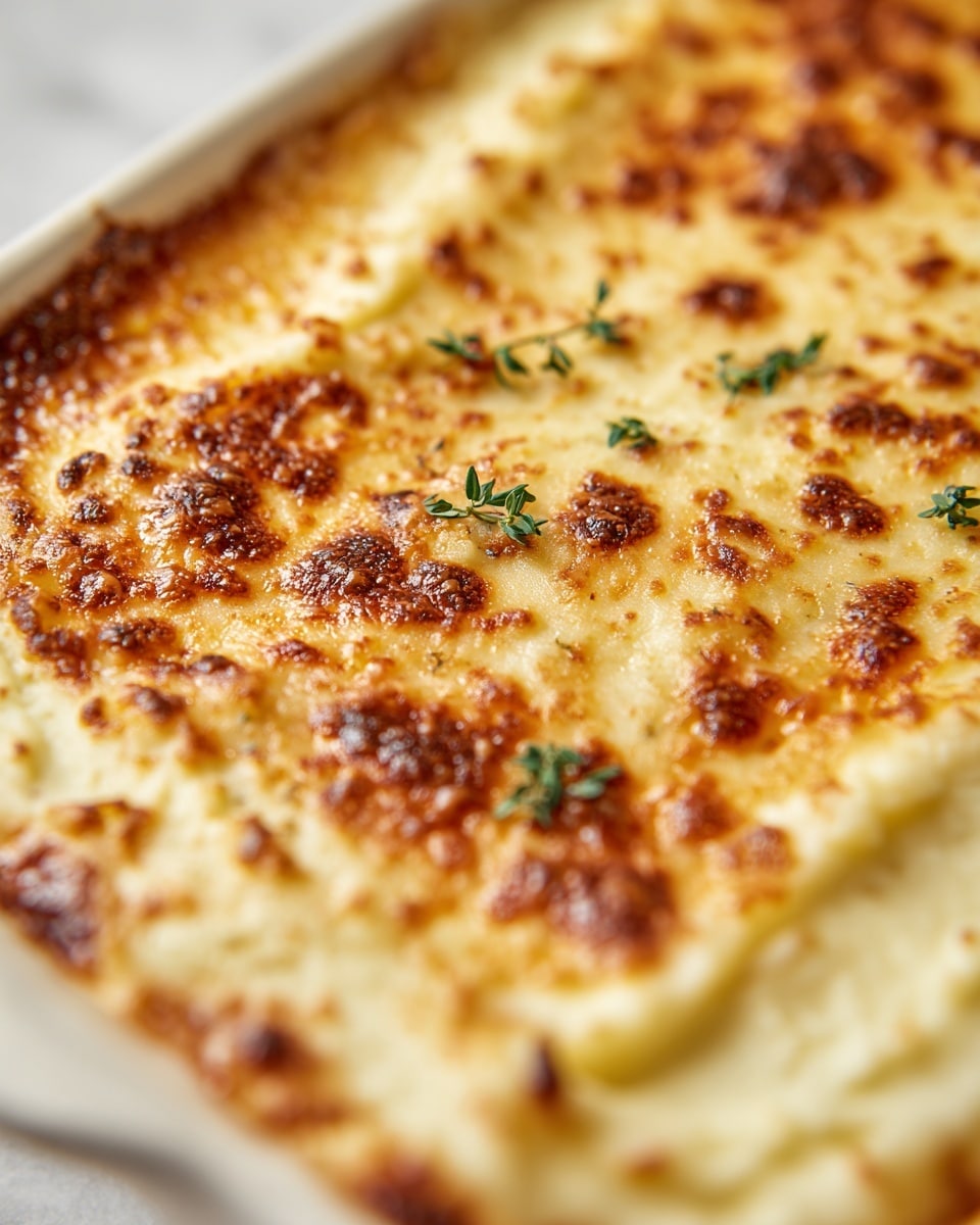 Baked Mashed Potatoes with Cheddar and Parmesan Recipe - Recipe Image