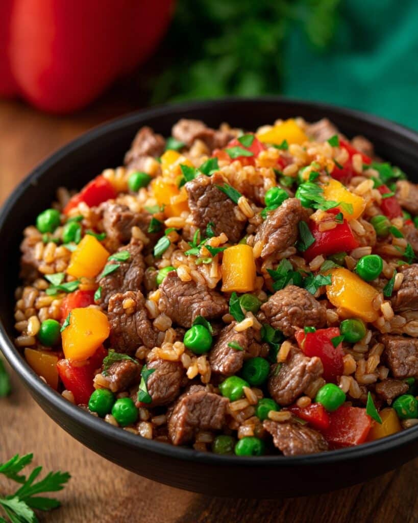 Beef and Pepper Rice Bowl Recipe
