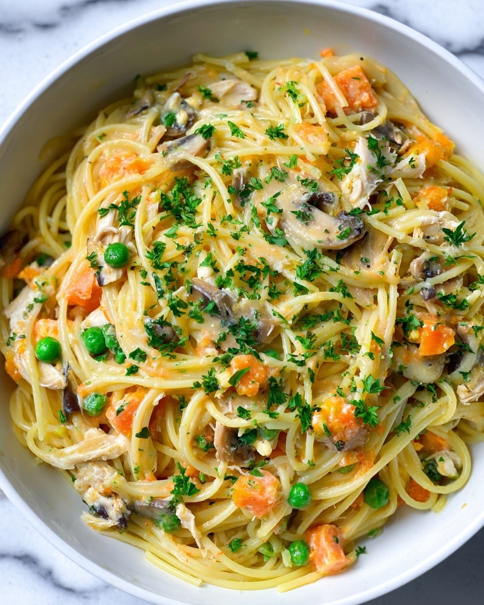 Creamy Crockpot Chicken Spaghetti Recipe - Recipe Image