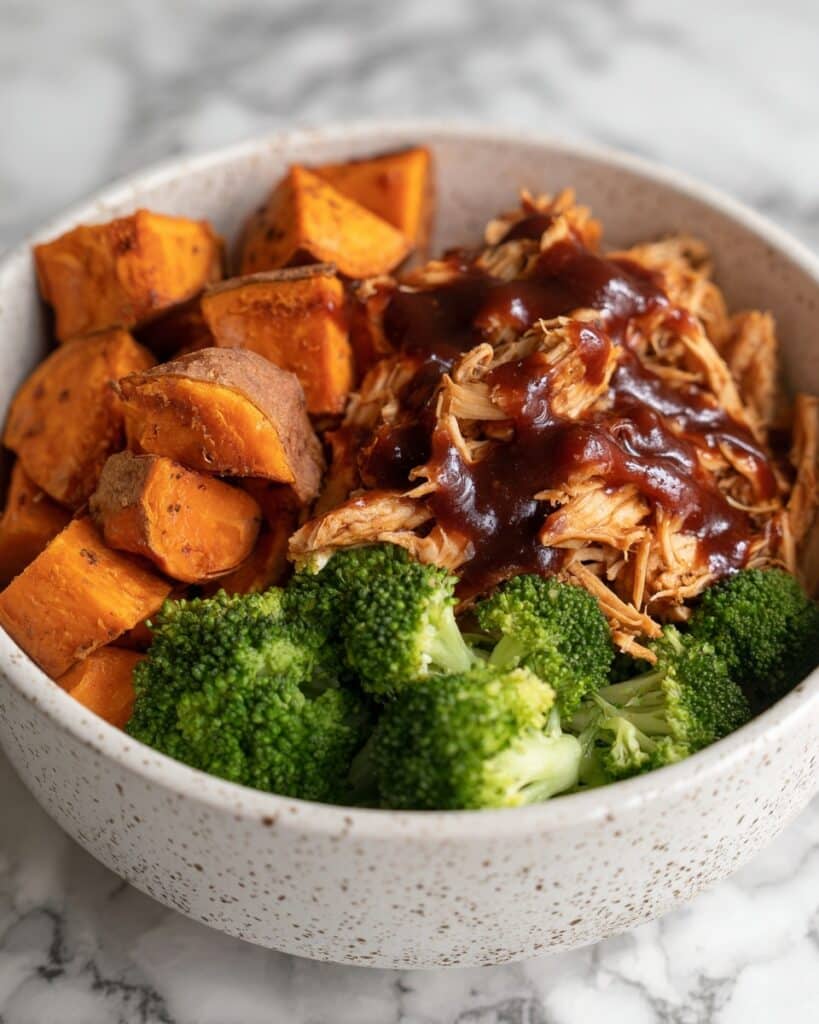 BBQ Chicken & Roasted Sweet Potato Bowls Recipe