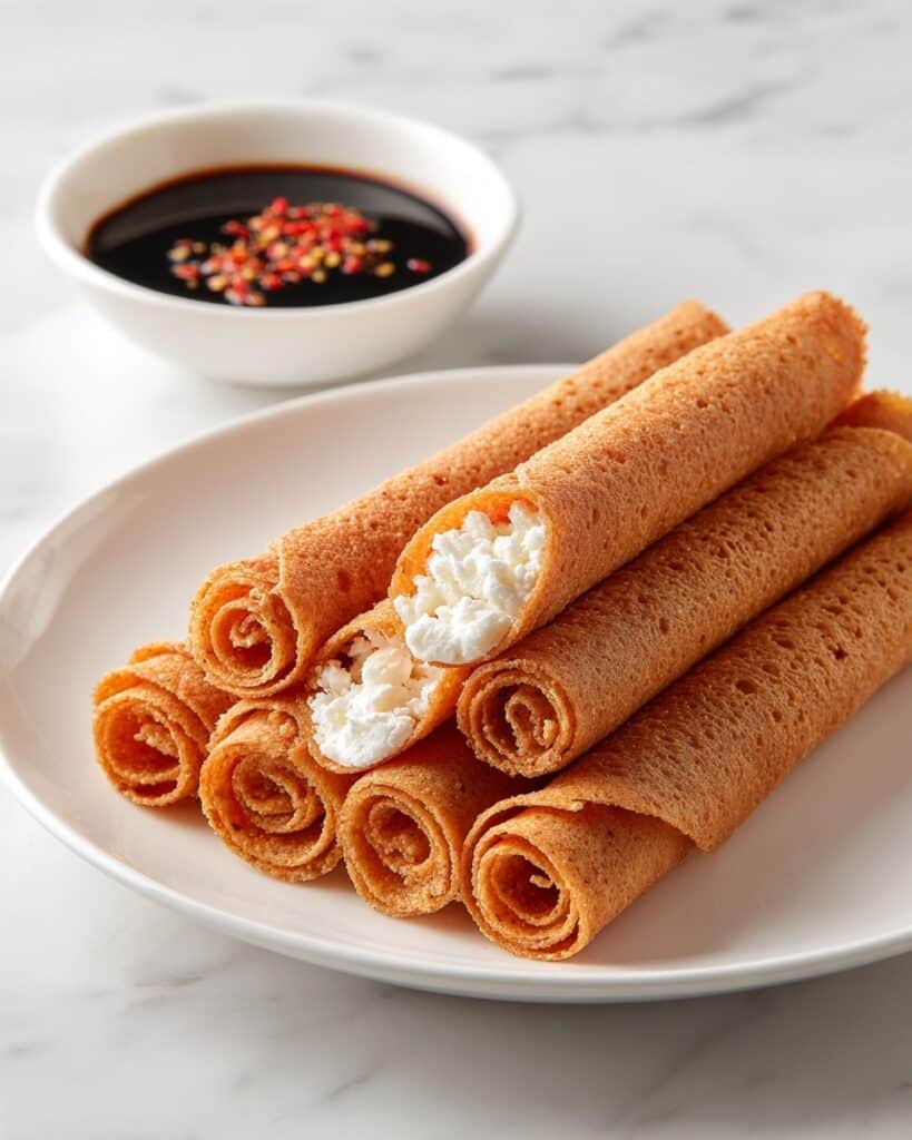 Oven Fried Feta Rolls with Chili Honey Recipe