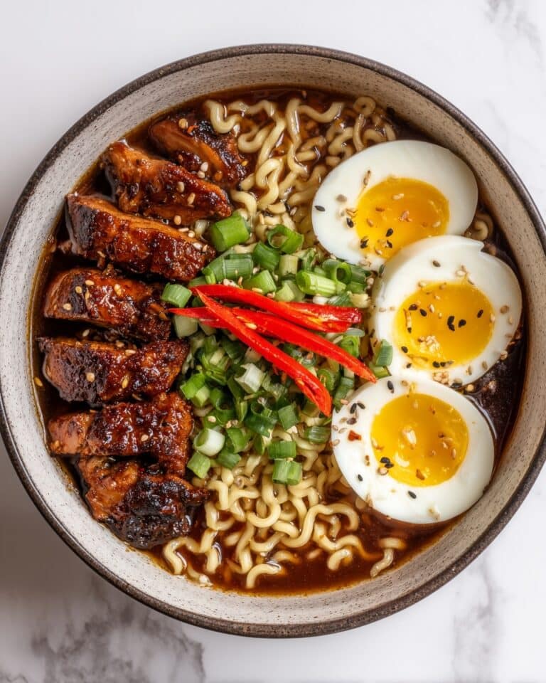 Fiery Chicken Ramen with Garlic and Cream Recipe