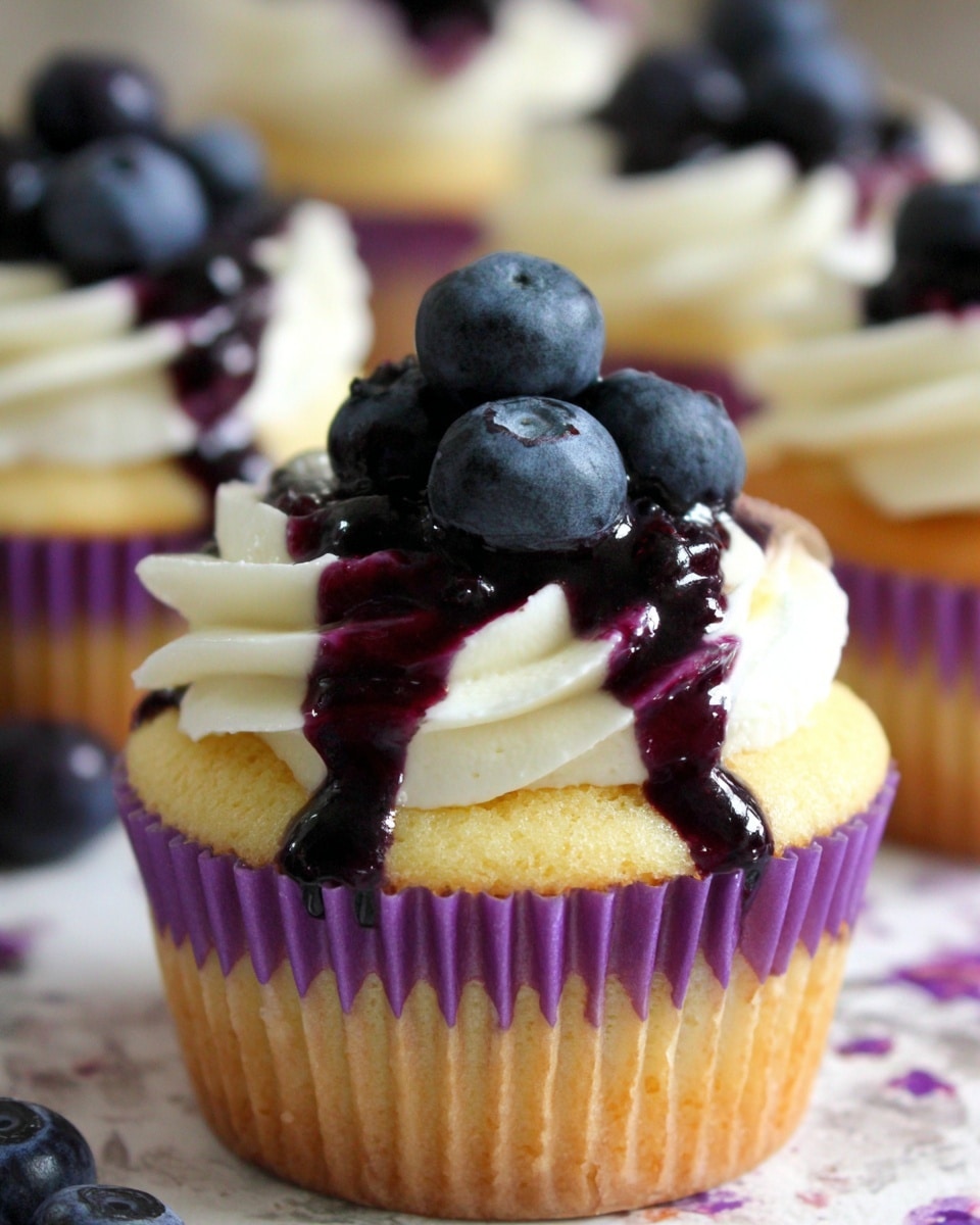 White Chocolate Blueberry Cheesecake Cupcakes Recipe - Recipe Image