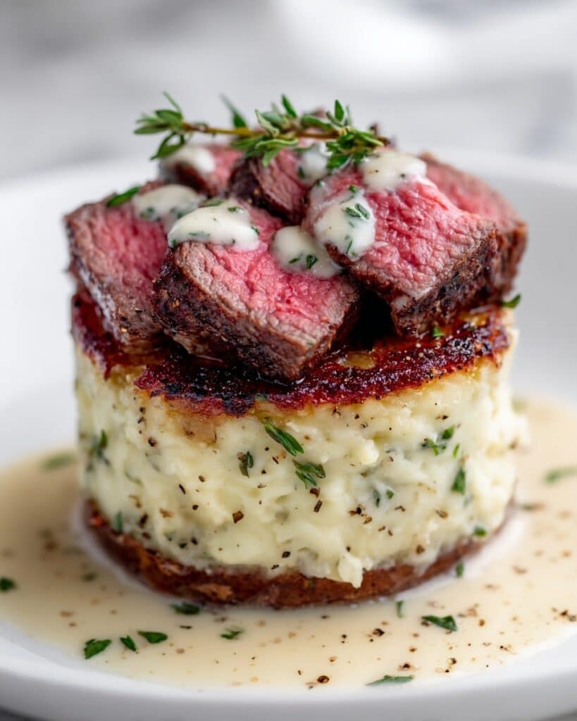 Loaded Baked Potato with Steak Bites Recipe