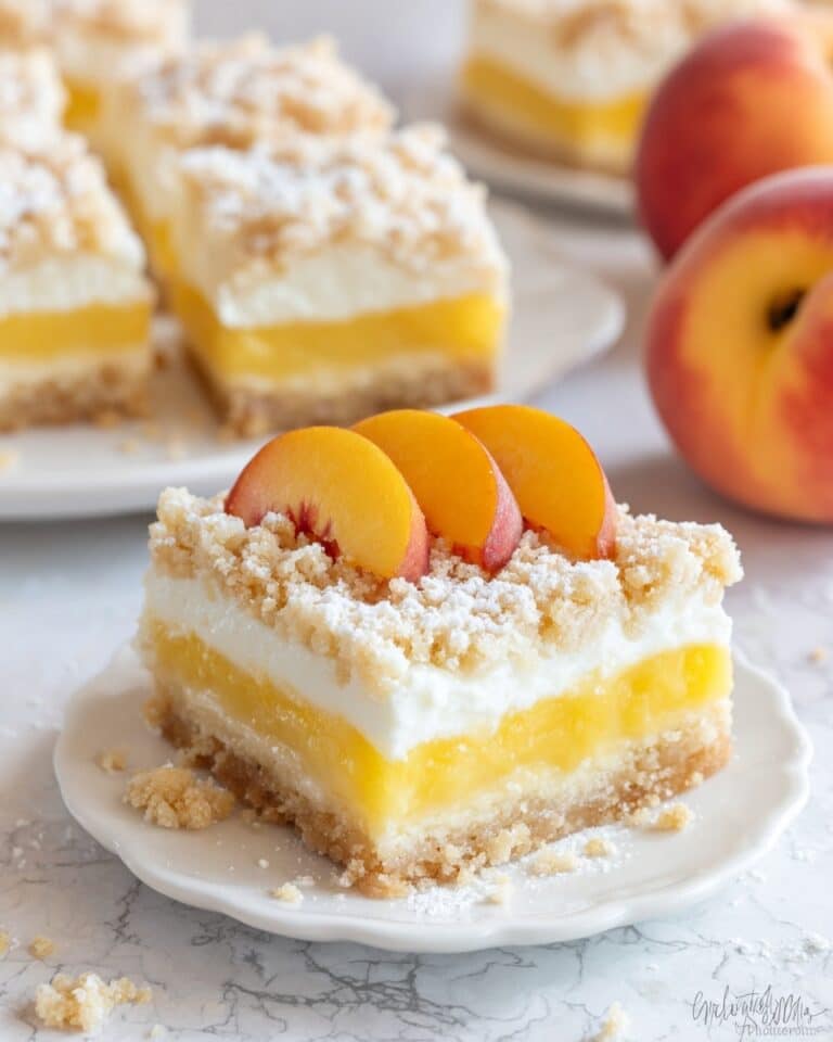 Peaches and Cream Pie Bars Recipe
