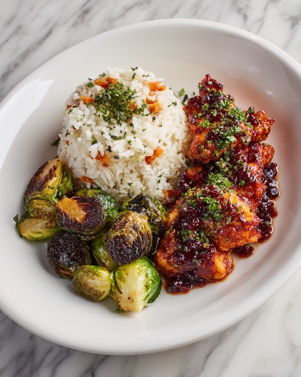Air Fryer Sweet Chili Chicken and Brussels Sprouts Recipe - Recipe Image