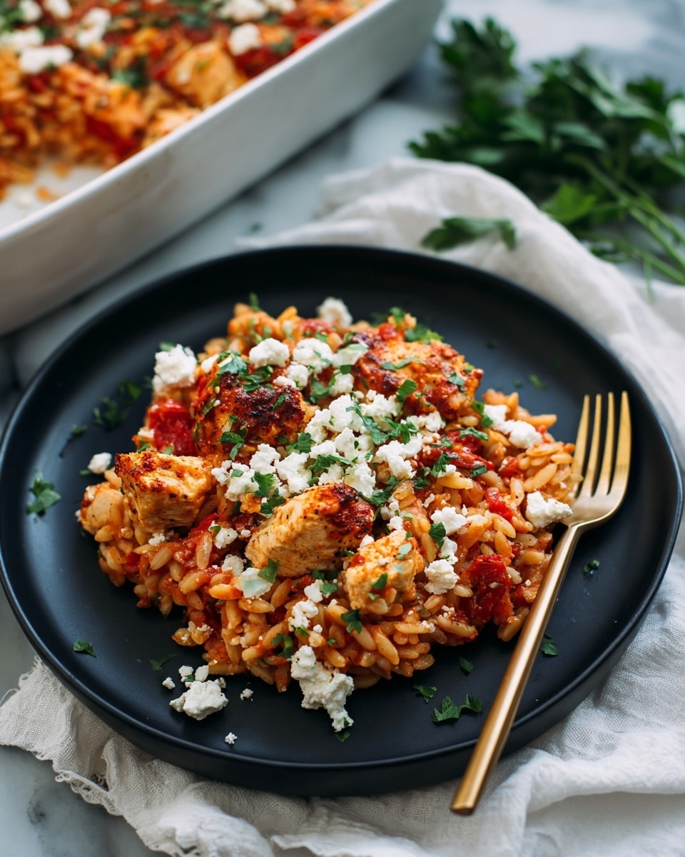Greek Chicken Orzo Bake Recipe - Recipe Image