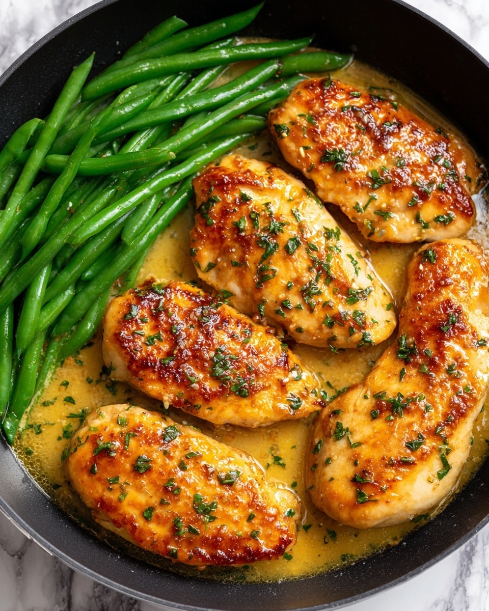 Lemon Garlic Butter Chicken and Green Beans Skillet Recipe