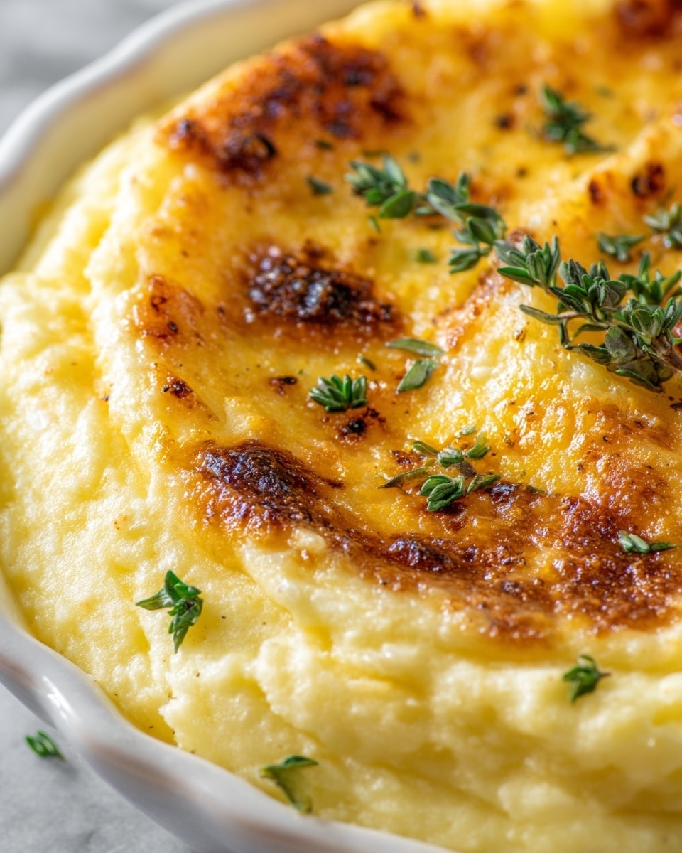 Baked Mashed Potatoes with Cheddar and Parmesan Recipe - Recipe Image