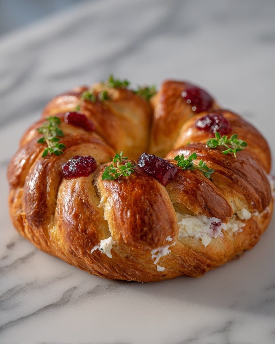 Savory Turkey and Cranberry Crescent Ring Recipe - Recipe Image