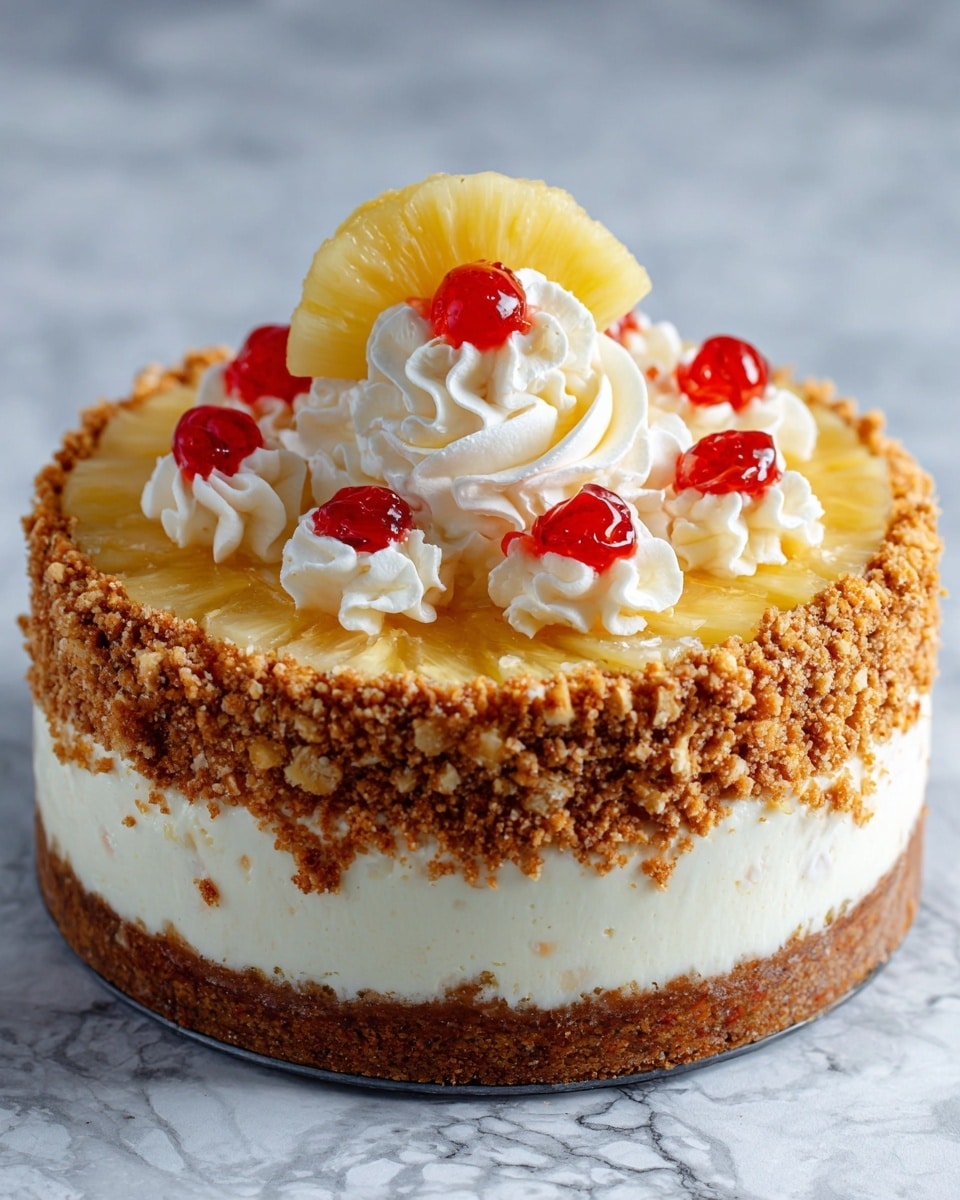 Pineapple Right Side Up Cheesecake Recipe - Recipe Image