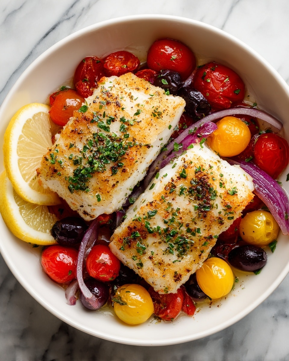 Mediterranean Baked Fish Recipe - Recipe Image