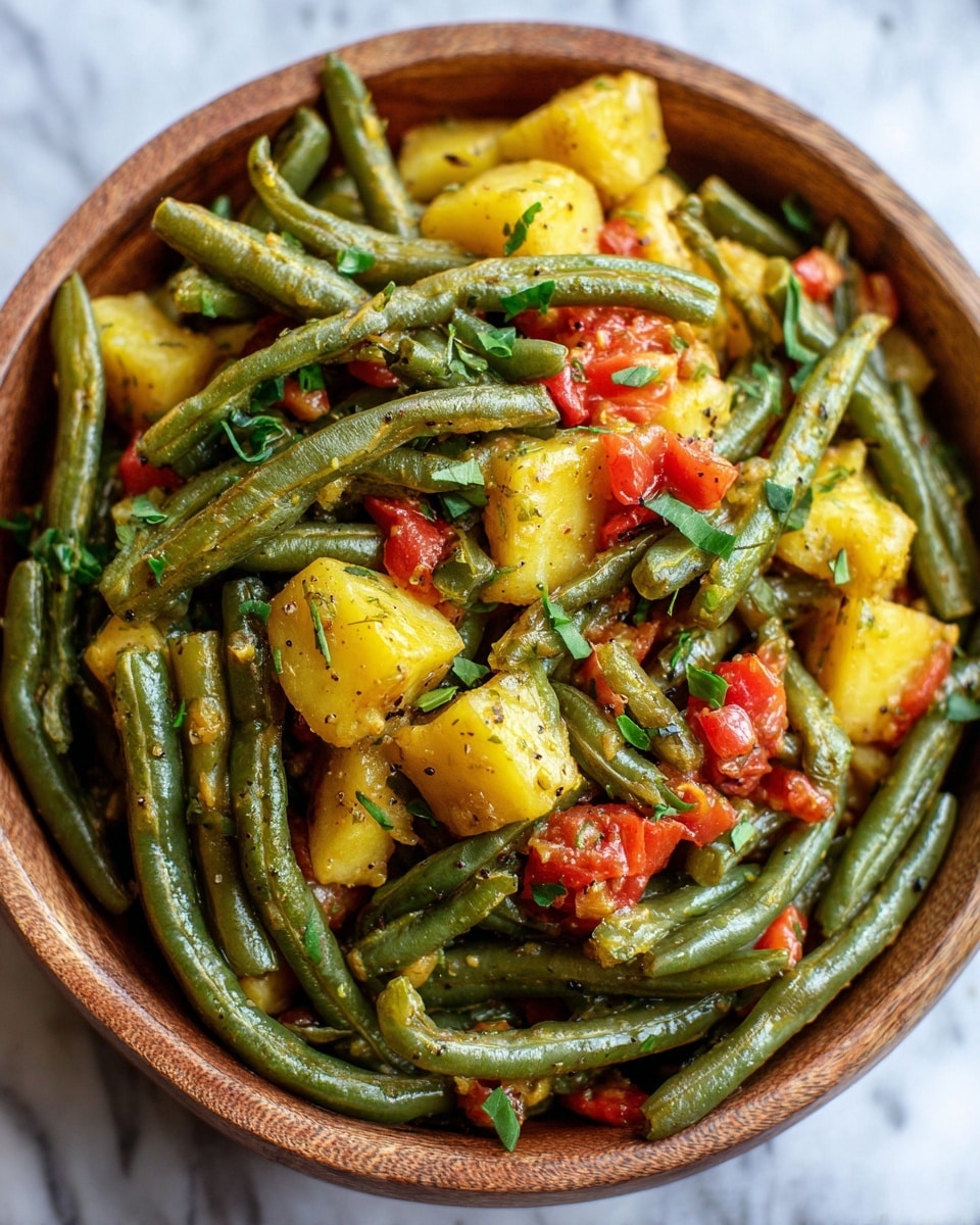 Italian Braised Green Beans and Potatoes Recipe - Recipe Image