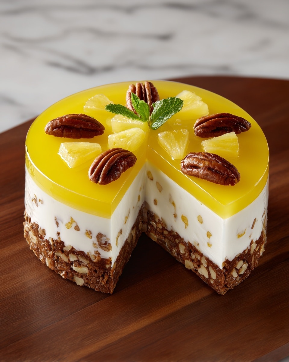White Chocolate Pineapple Pecan Cheesecake Recipe - Recipe Image