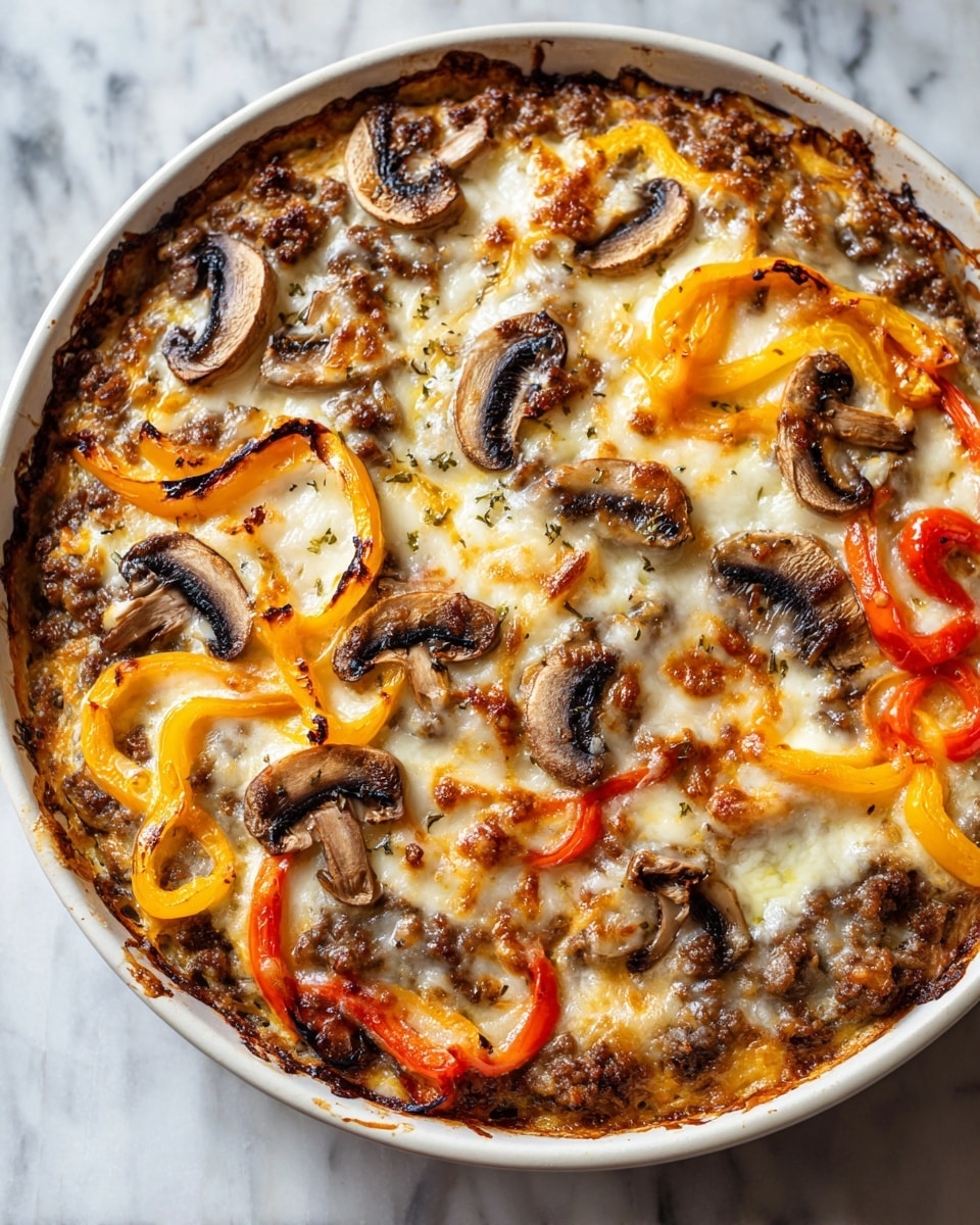 Philly Cheesesteak Casserole Recipe - Recipe Image