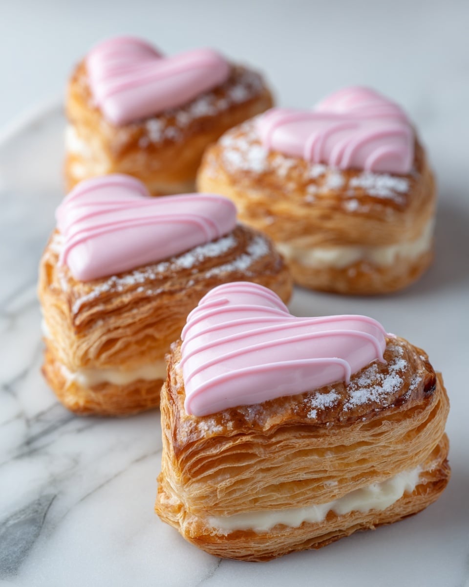 Puff Pastry Hearts with Icing Recipe - Recipe Image
