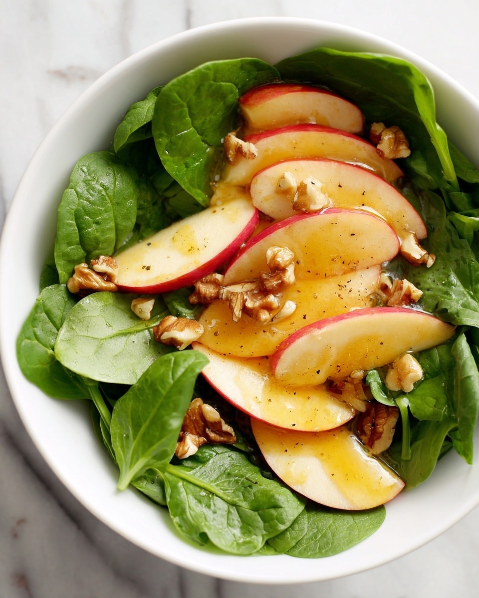 Apple Spinach Salad with Honey-Mustard Lemon Dressing Recipe - Recipe Image