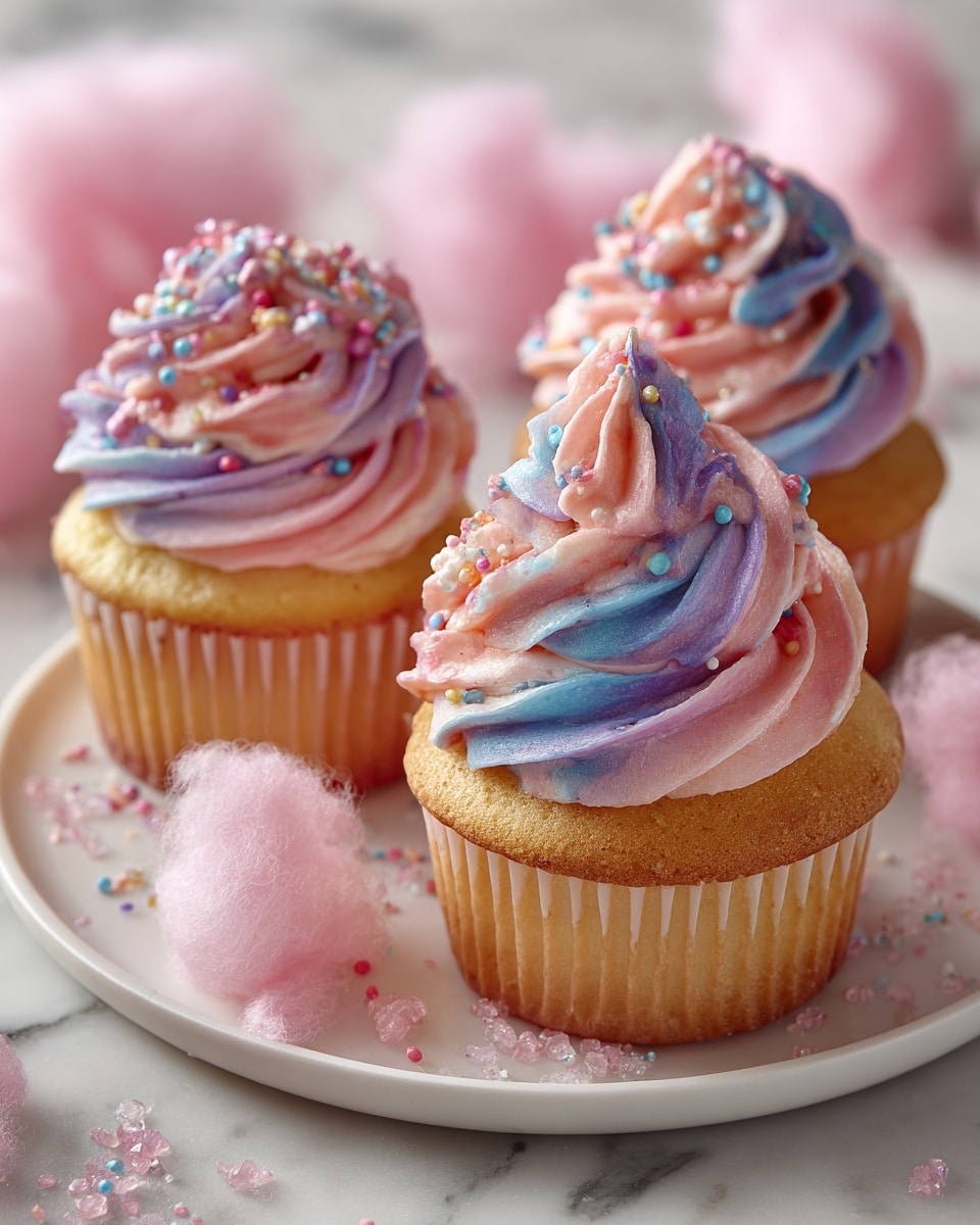 The Best Cotton Candy Cupcakes Recipe - Recipe Image