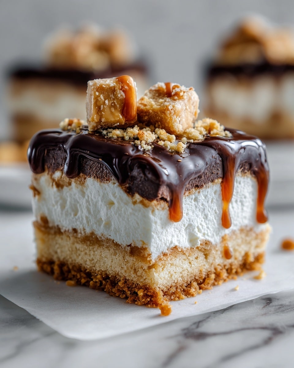 Butterfinger Caramel Cheesecake Bars Recipe - Recipe Image