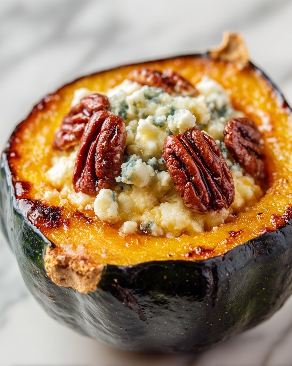Maple Blue Cheese Pecan Roasted Acorn Squash Recipe - Recipe Image