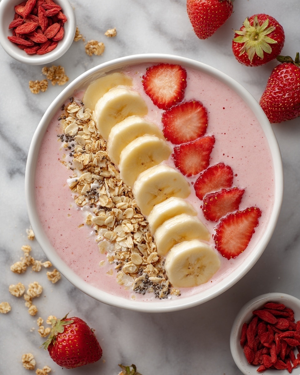 Strawberry Banana Smoothie Bowl Recipe - Recipe Image