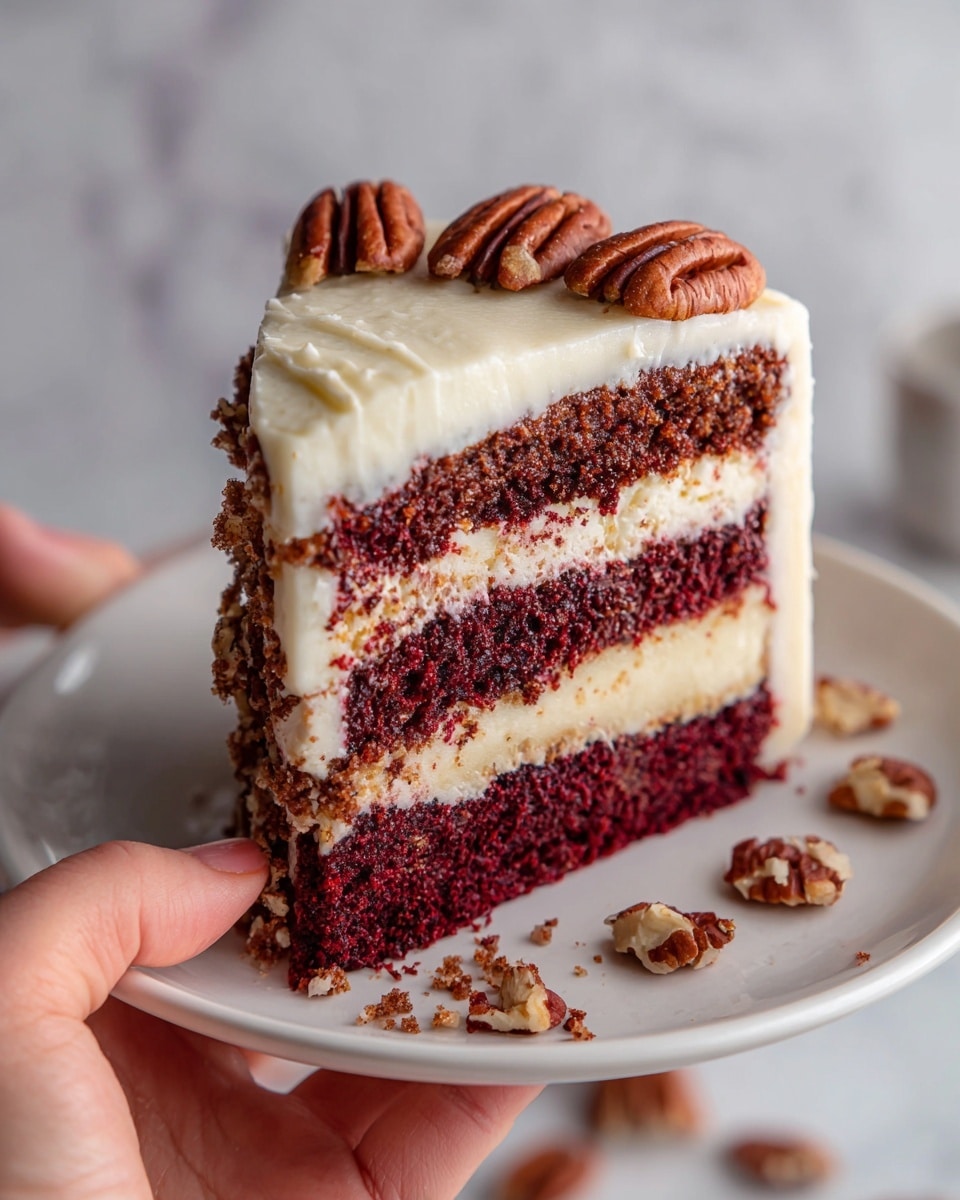 Butter Pecan Red Velvet Cheesecake Recipe - Recipe Image