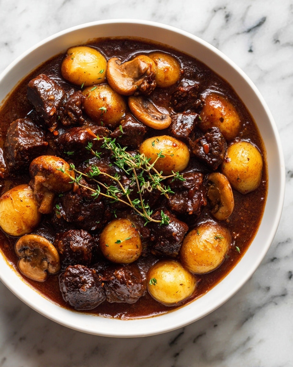 Classic French Beef Stew with Mushrooms Recipe - Recipe Image