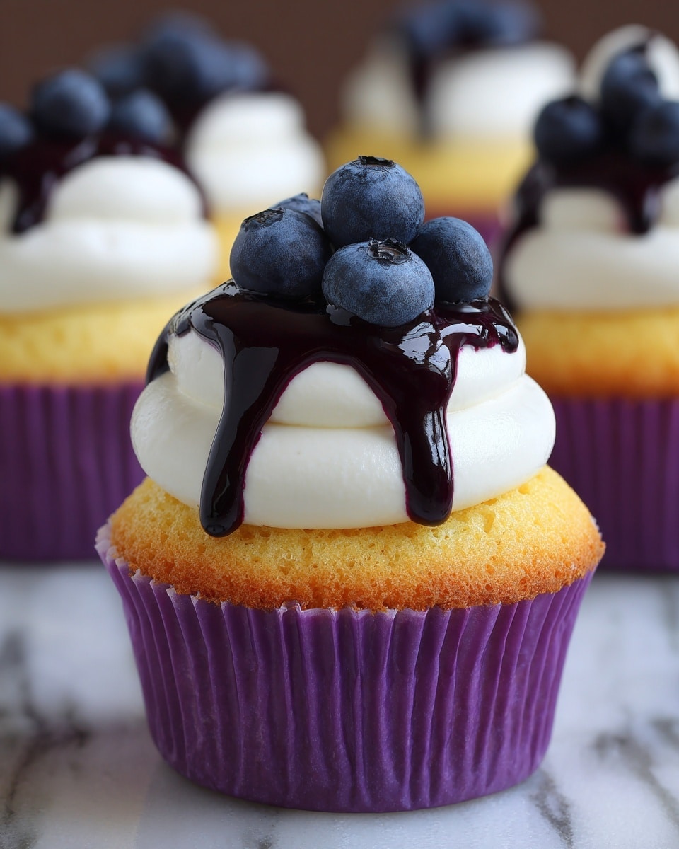 White Chocolate Blueberry Cheesecake Cupcakes Recipe - Recipe Image