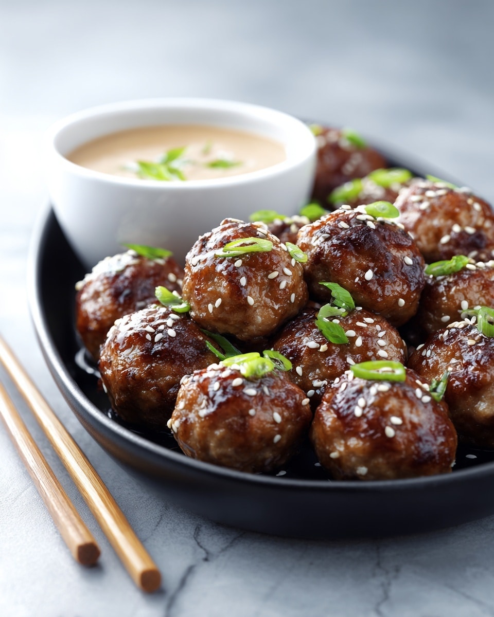 Korean BBQ Meatballs with Spicy Mayo Dip Recipe - Recipe Image