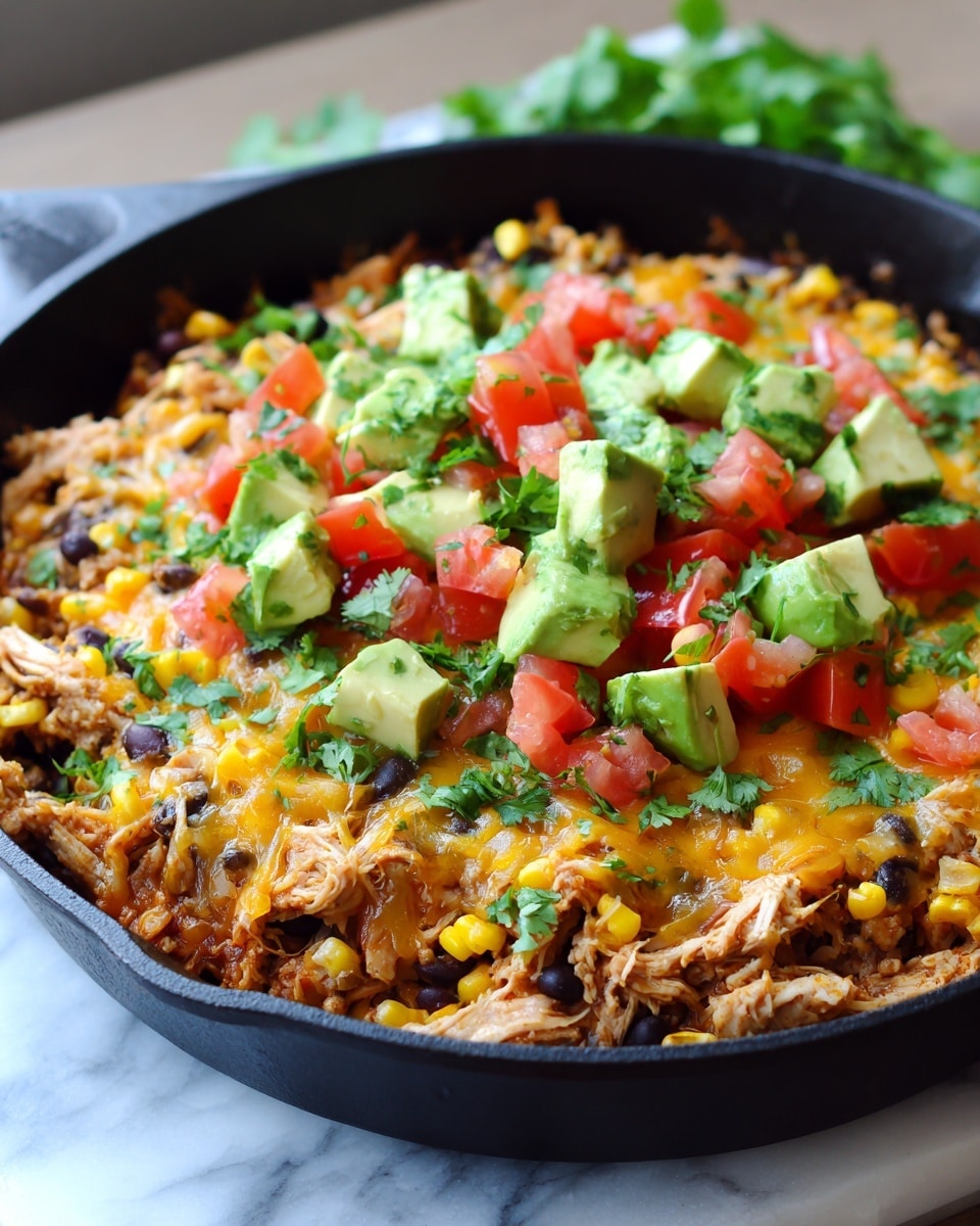Cheesy Chicken Burrito Skillet Recipe - Recipe Image
