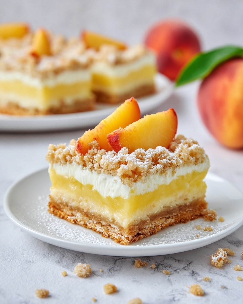Peaches and Cream Pie Bars Recipe - Recipe Image