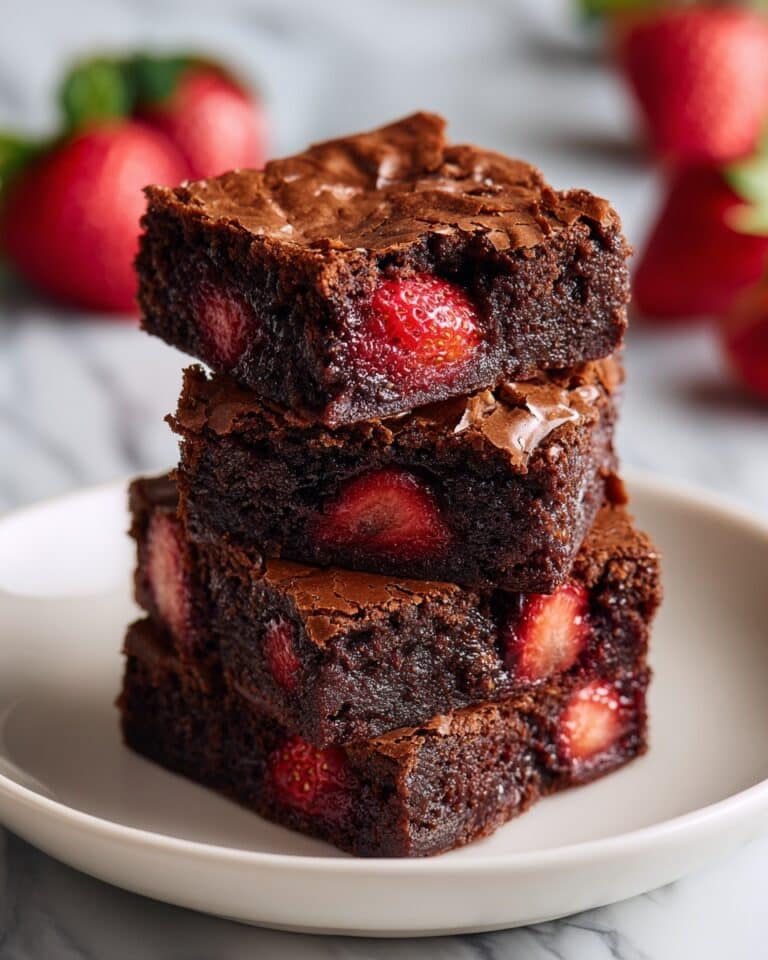 Strawberry Brownies with White Chocolate Chips and Glaze Recipe