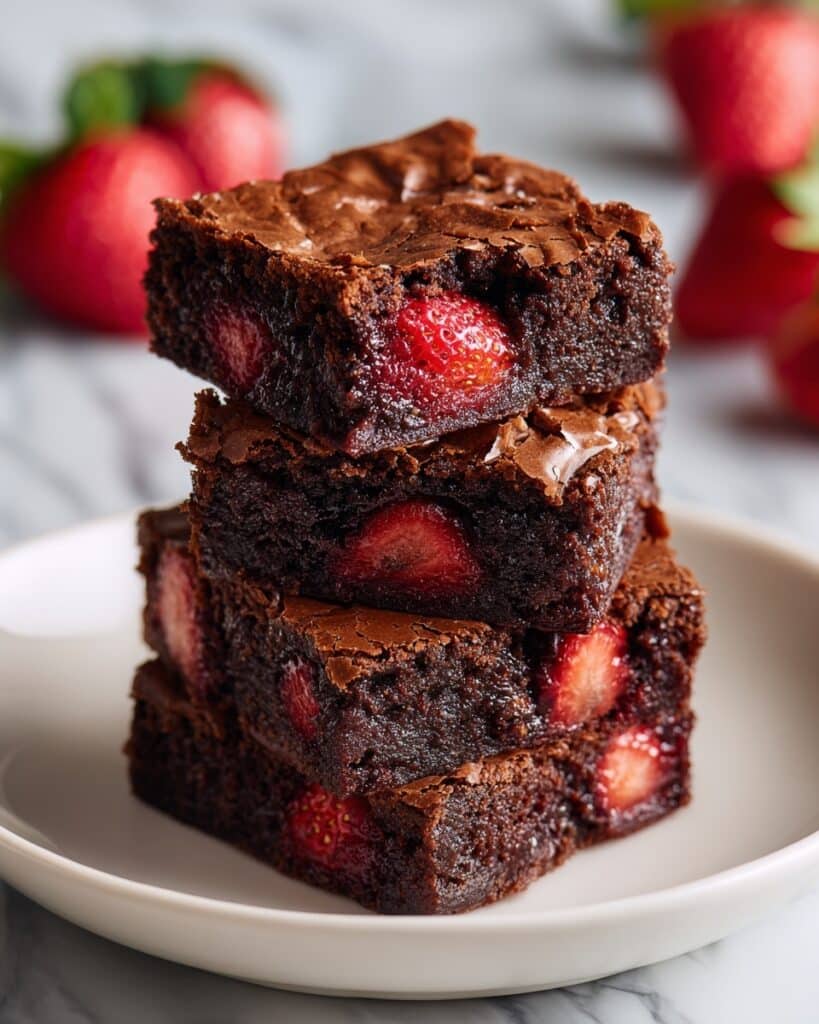 Strawberry Brownies with White Chocolate Chips and Glaze Recipe