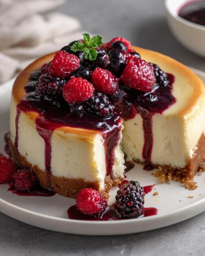 Vanilla Cake with Bumbleberry Sauce Recipe