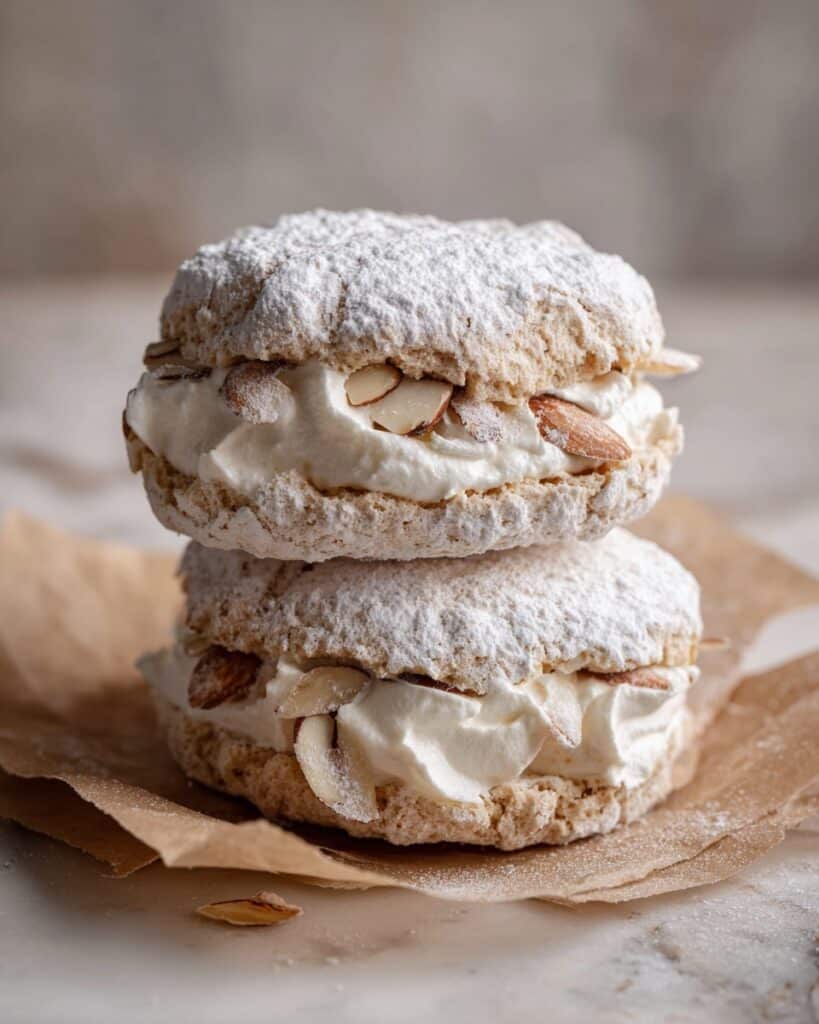 Almond Dacquoise Cream Clouds Recipe