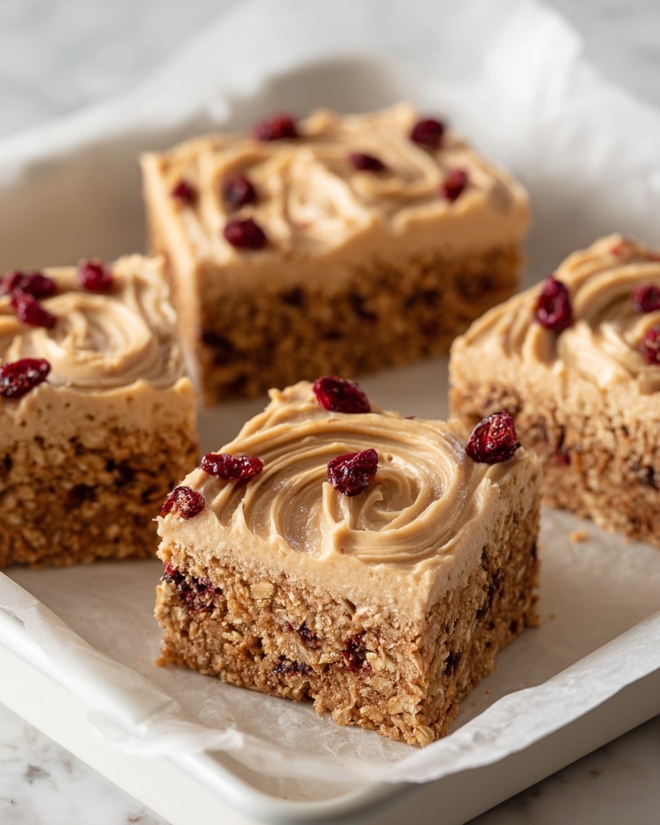 Oatmeal Raisin Cookie Bars with Maple Cinnamon Frosting Recipe - Recipe Image
