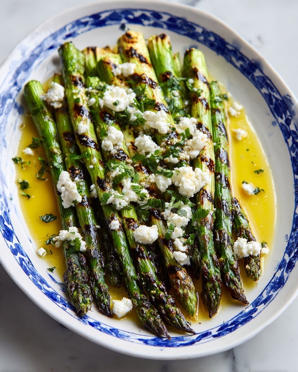 Lemon and Feta Grilled Asparagus Recipe - Recipe Image