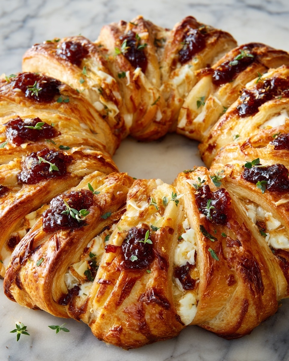 Savory Turkey and Cranberry Crescent Ring Recipe - Recipe Image