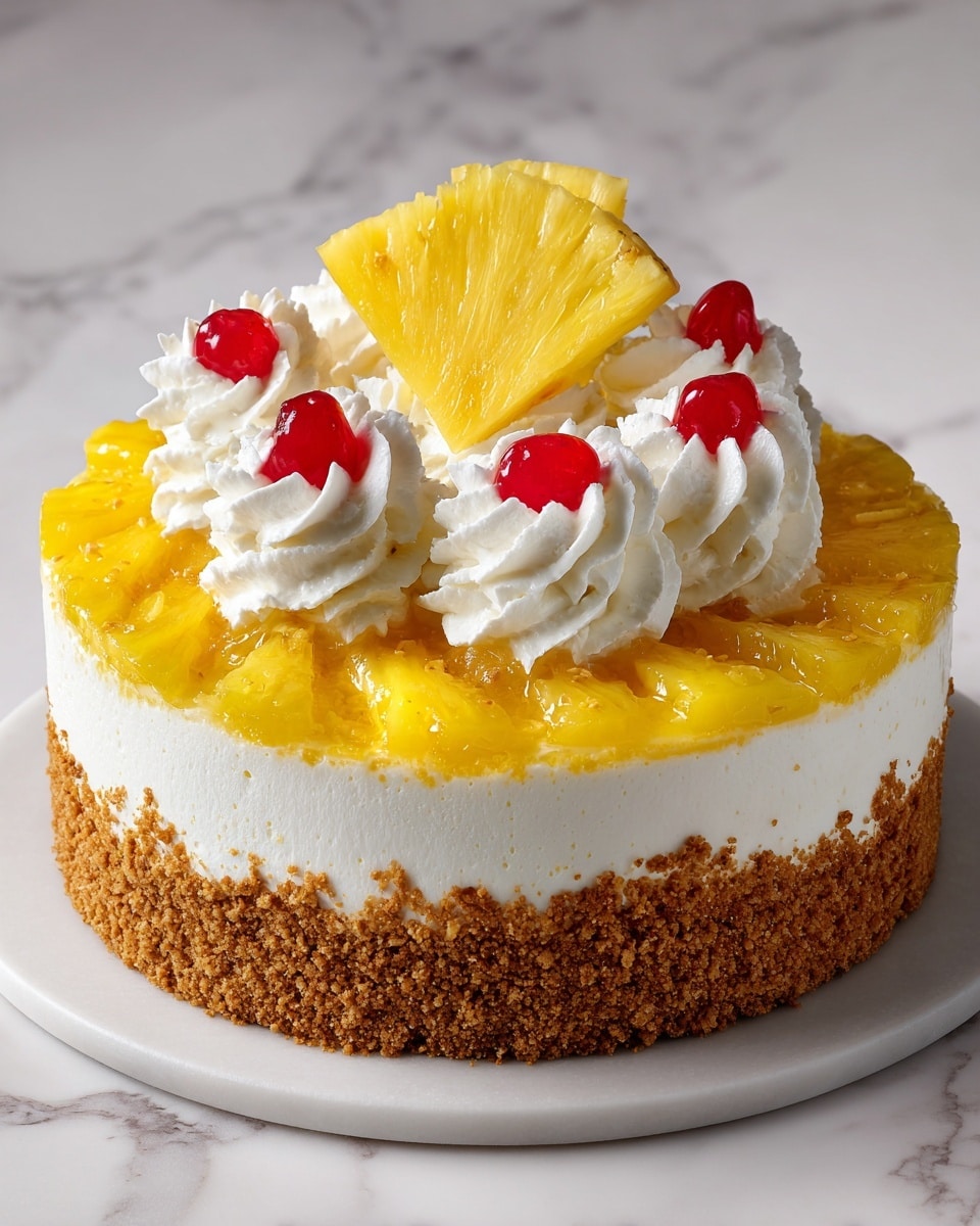 Pineapple Right Side Up Cheesecake Recipe - Recipe Image