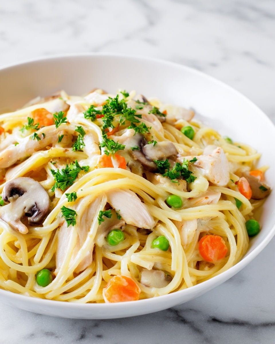 Creamy Crockpot Chicken Spaghetti Recipe - Recipe Image