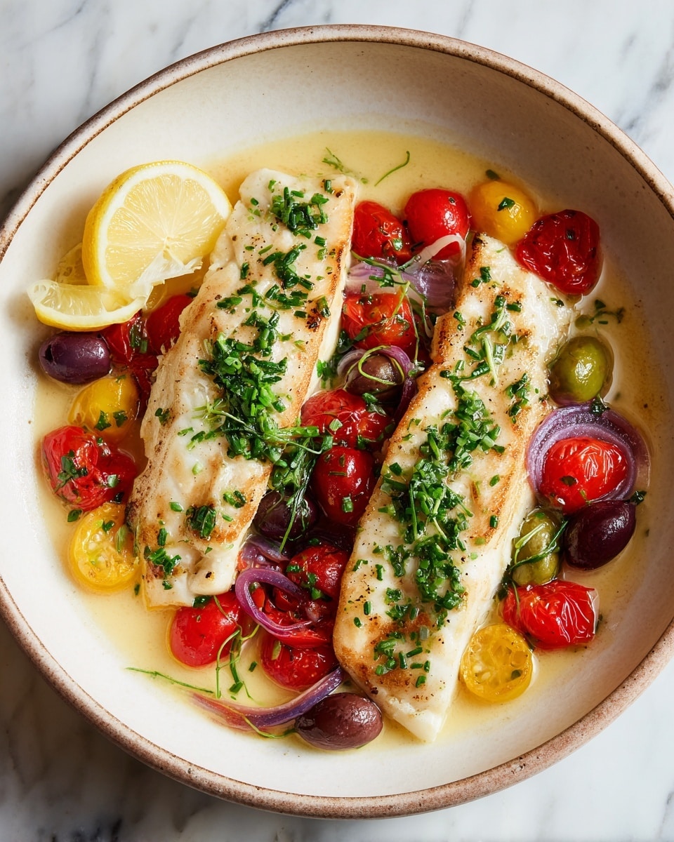 Mediterranean Baked Fish Recipe - Recipe Image